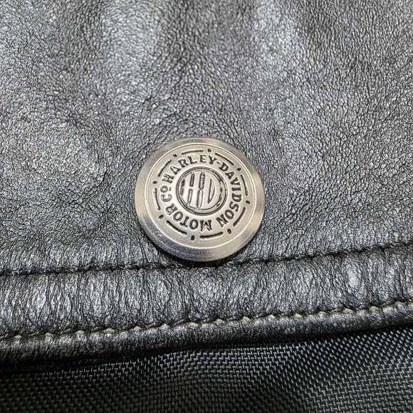 Harley-Davidson Quilted Vest Black USA Made Trim Pockets L - Picture 4 of 8